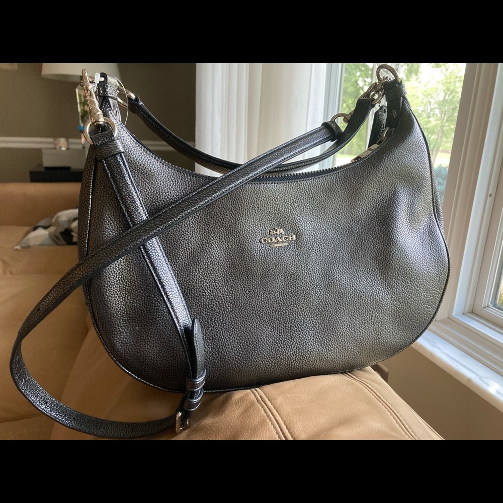 Coach Metallic Gray Hobo